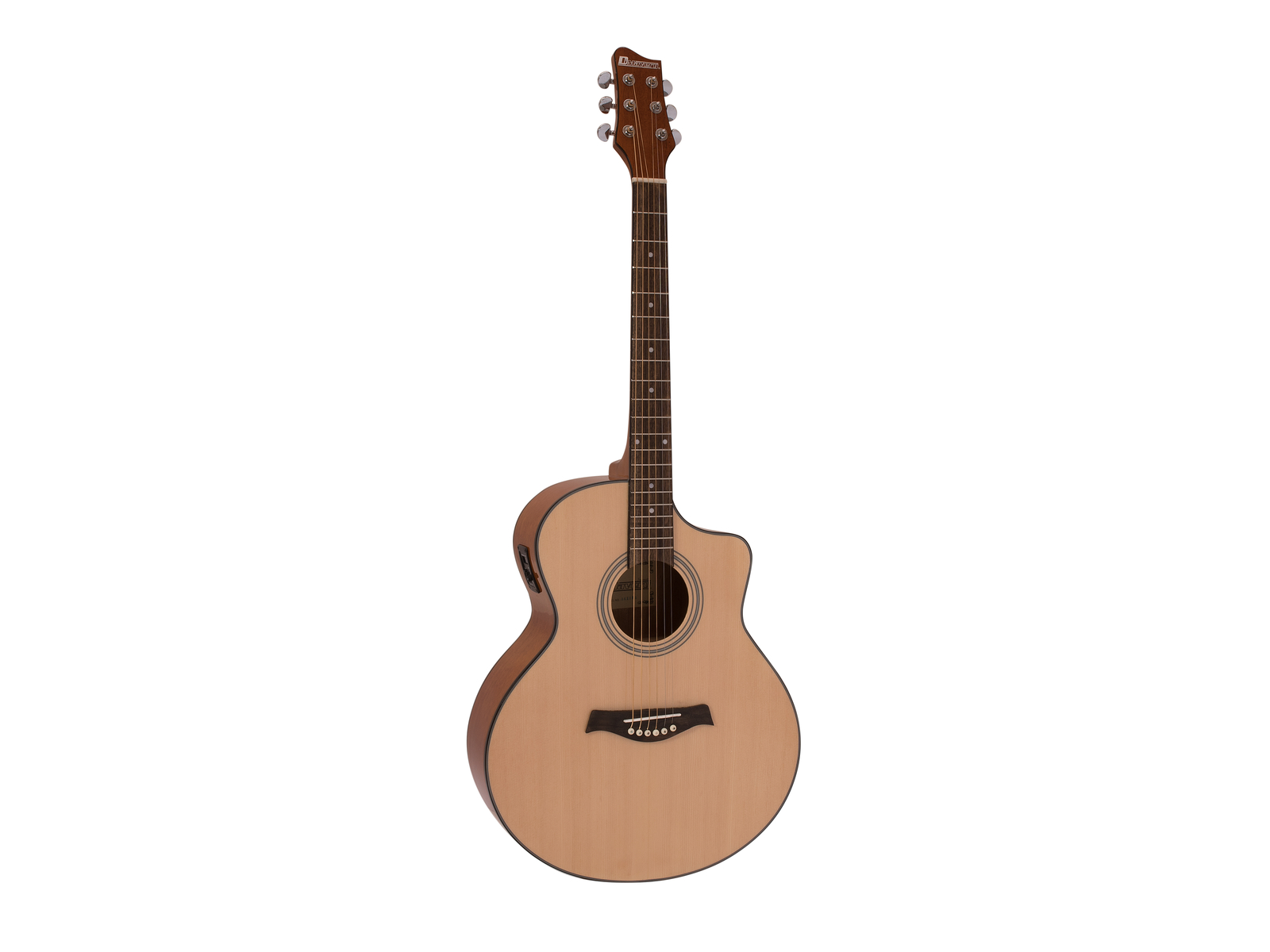 Dimavery STW-50, elektroakustická kytara typu Mini Jumbo, přírodní